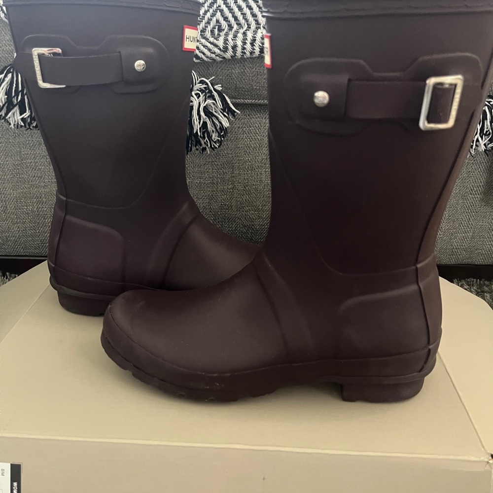 Hunter Rainboots Dark Purple Size 7/8 - Picture 9 of 16
